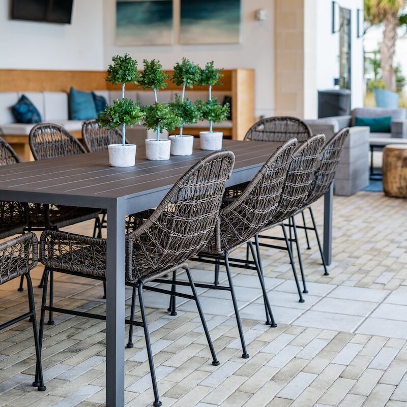 black metal table and chairs set