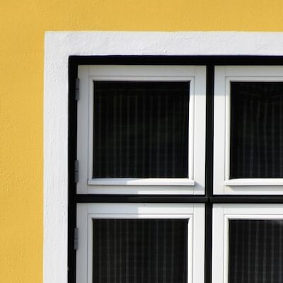 two white wooden windows